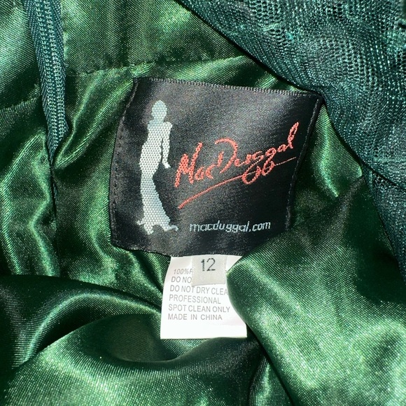 Mac Duggal Embellished Illusion High Neck Long Sleeve Fit & Flare Dress size XL - Picture 8 of 9